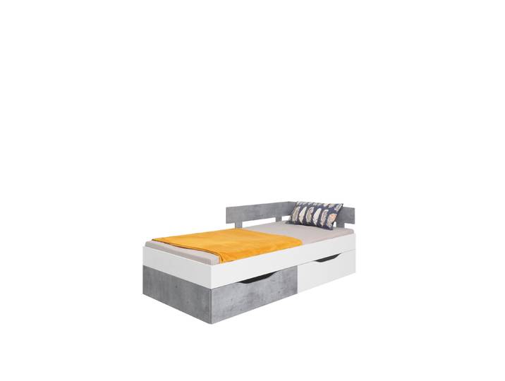 Bett – SIGMA System – Weiß / Grau – 90 x 200 cm