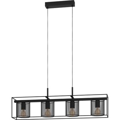 EGLO Hängeleuchte "CATTERICK", schwarz, H: 110cm, 1 Stk., Leuchten, Hängeleuchte in schwarz aus Stahl - exkl. E27 - 40W, Hängeleuchte