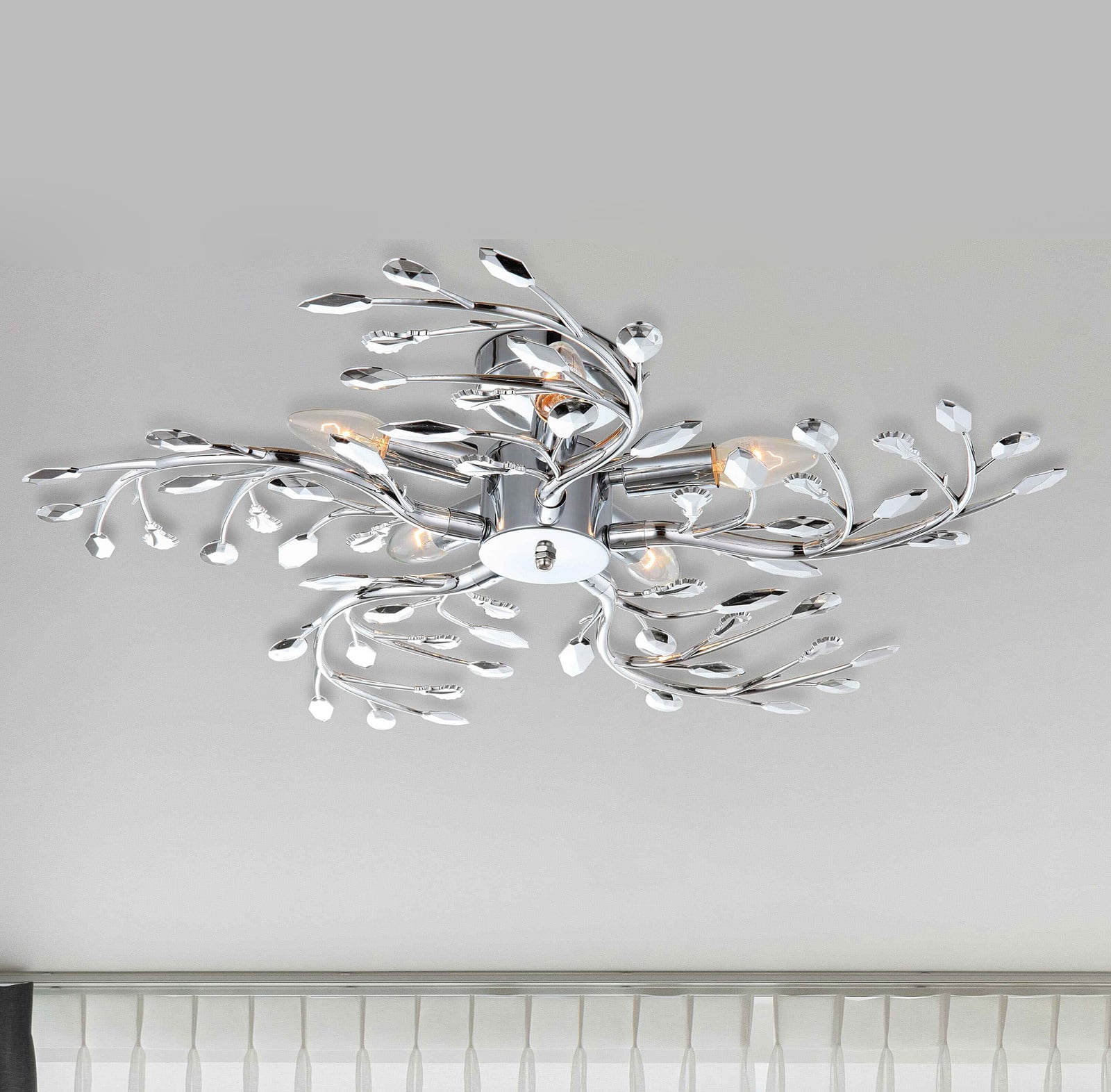 Globo Lighting Plafondlamp Flash Zilver Chroom Ø 65cm