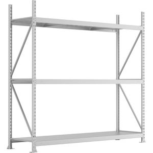 META Weitspannregal 20051248, 3 Metallböden, 600kg Fachlast, silber, (B/H/T) 220 x 220 x 65cm