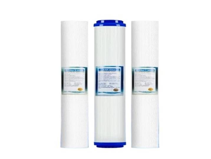 20-Zoll-PP-Baumwoll-UDF-CTO-Wasserfilter-Set for Entfernen des dreistufigen Chlor-Wasserreiniger-Zubehörs(Part A)