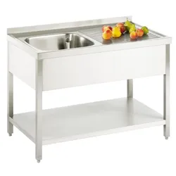 GGG Spültisch mit Grundboden 1200x700x850mm, 1 Becken