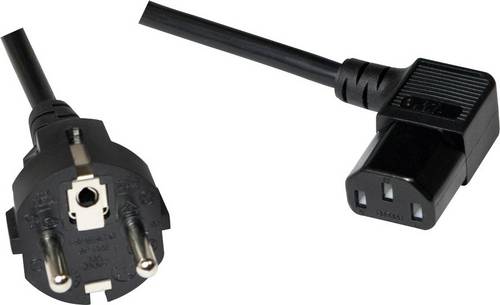 LogiLink Kaltgeräte Anschlusskabel [1x Schutzkontakt-Stecker - 1x Kaltgeräte-Buchse C13] 5.00m Schwarz