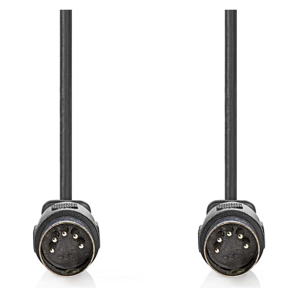 Nedis DIN-Audio-Kabel | DIN 5-Pin Stecker | DIN 5-Pin Stecker | Vernickelt | 2.00 m | Rund | PVC | S (2 m) (CAGL20000BK20)