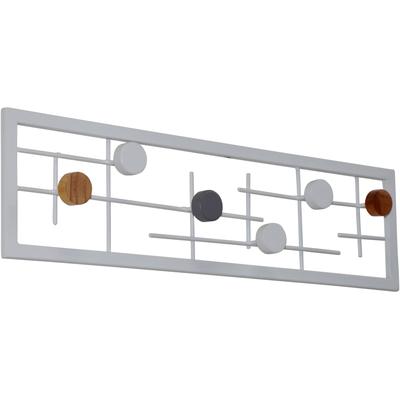 Garderobenhaken, weiß, B:60cm H:16cm T:6cm, Metall, HOFMANN LIVING AND MORE, Garderobenhalter, Garderobenhaken, Wandgarderobe