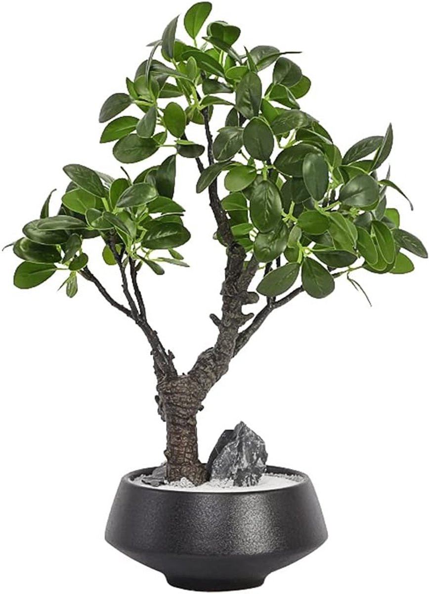 Kunstmatige Bonsaiboom Groen - Onderhoudsvrije Nep Plant voor Woonkamer Decoratie - Hoogte: 35 cm