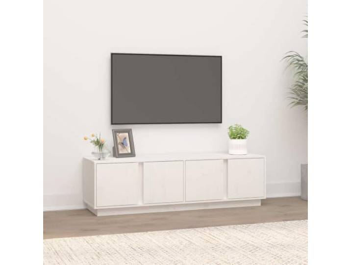 HEFZGDB TV-Schrank Weiß 140x40x40 cm Massivholz Kiefer mit 4 Fächern und 4 Türen, Stauraum Lösung, Wohnzimmer Möbel, Elegantes Design für Dekoration und Aufbewahrung