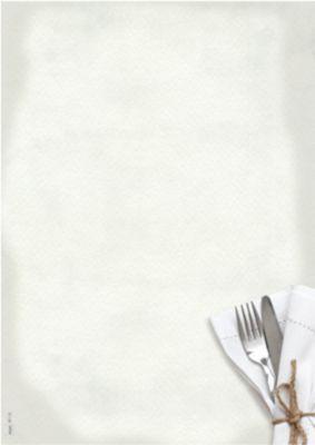 Motivpapier Sigel "Menü Speisen", A4, 90 g/m², Besteck- und Servietten-Motiv, 50 Blatt