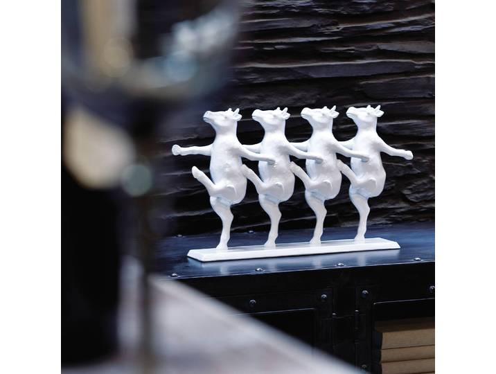 Deko Figur Dancing Cows 40 x 23 x 7cm Weiß