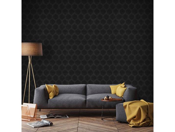 Papier peint intissé Hexagones Sombres 52 x 1005 x 2cm