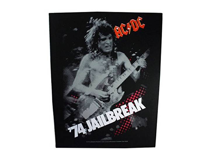 AC/DC Rugpatch 74 Jailbreak Distressed Officieel nieuw Zwart Woven 36 cm x 29 cm Taglia unica