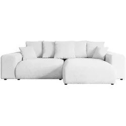 ECKSOFA Ottomane rechts ESKAR-L 266x176x72 Weiß Bouclé
