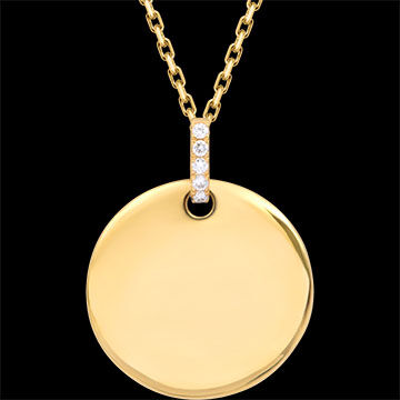 Edenly Runde Gravur-Medaille HÃ©lÃ¨ne â€“ 9-karÃ¤tiges Gelbgold und synthetisch