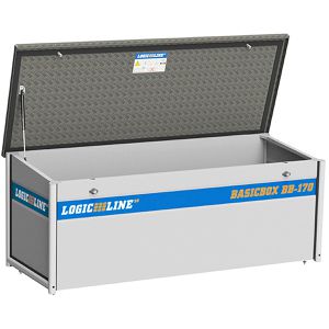 Logicline Fahrzeugbox BasicBox BB-170, aus Aluminium, 640 l, spritzwassergeschützt, mit Schloss, 170 x 64 x 66 cm