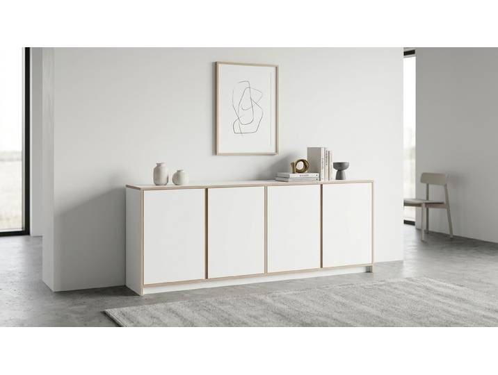 Breites Sideboard aus Multiplex – kostenlose Holzmuster Multiplex Multiplex Weiß