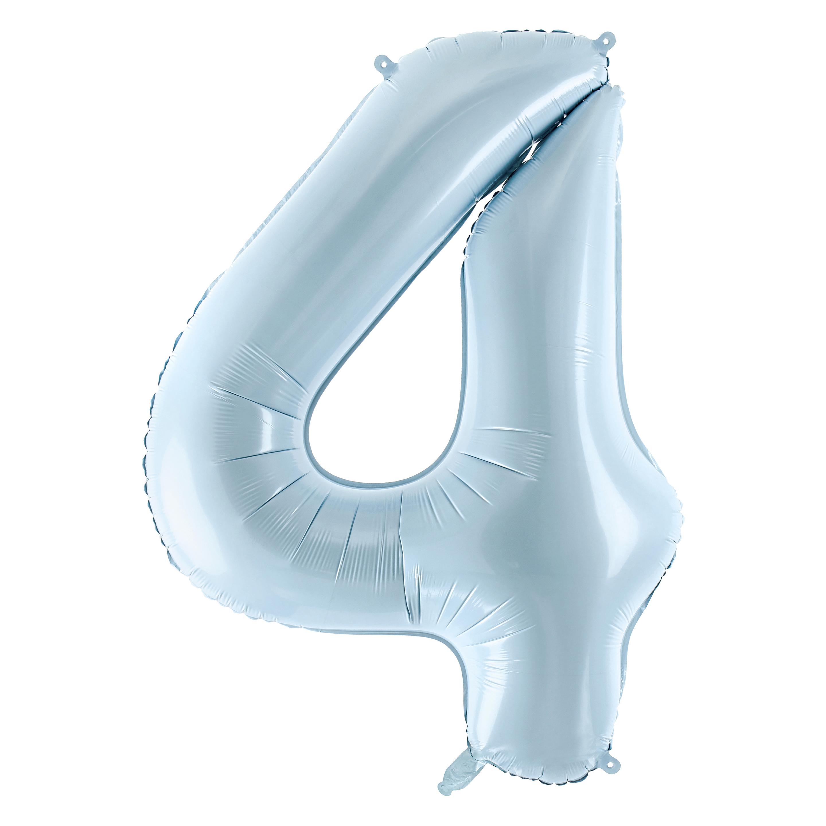 Partydeco Folienballon 4 hellblau 72cm (1x) (FB230P4001J)