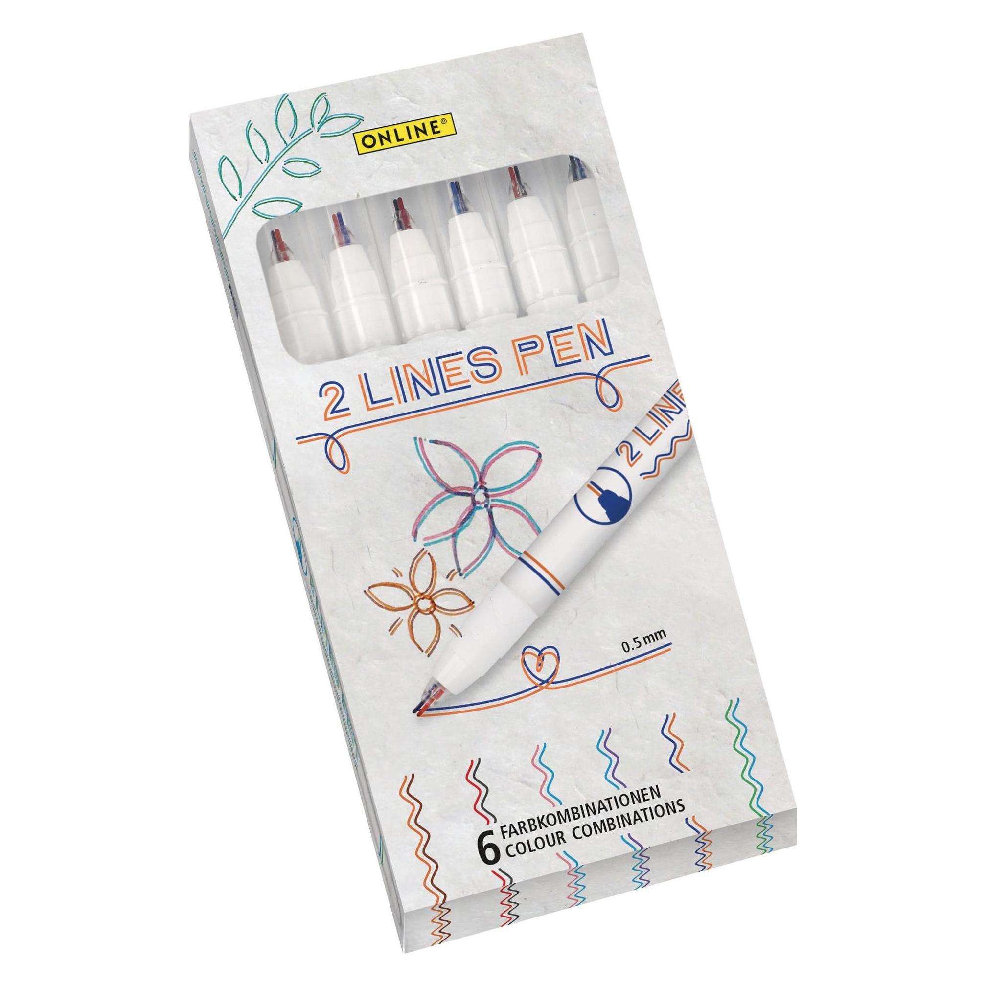 Online Finelineretui 2Lines Pen (6x) (18617)