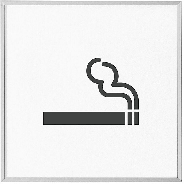 kaiserkraft MADRID Silver Line™ Türschild, Piktogramm HxB 120 x 120 mm, Rauchen erlaubt