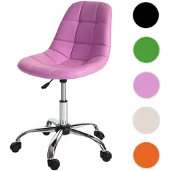 Drehstuhl HWC-A60, Bürostuhl Arbeitshocker, Schalensitz Kunstleder ~ rosa