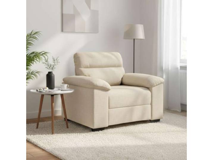 HEFZGDB Sessel 60 cm Leinen Sofa Wohnzimmer Sitzmöbel mit atmungsaktivem Naturmaterial und robustem Holz Metall Gestell für hohen Komfort und stabile Armlehnen