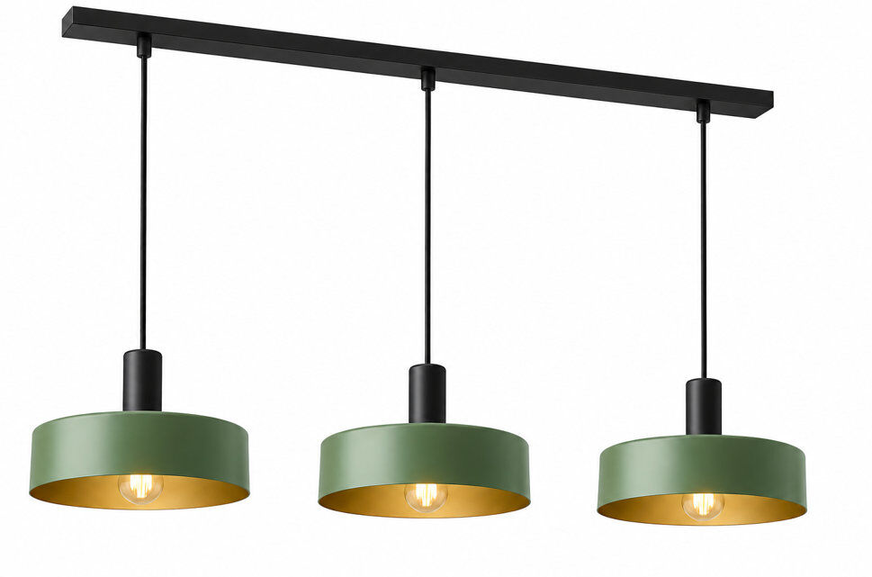 Latitude Run Bhayani 3 - Light Drum Pendant Khaki Black/Green