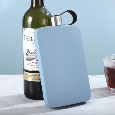 Uplift Essentials 500ML Stainless Steel Flat Square Hip Flask blue