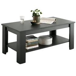 COUCHTISCH grün Landhaus 120 cm, Beistelltisch mit Ablage
