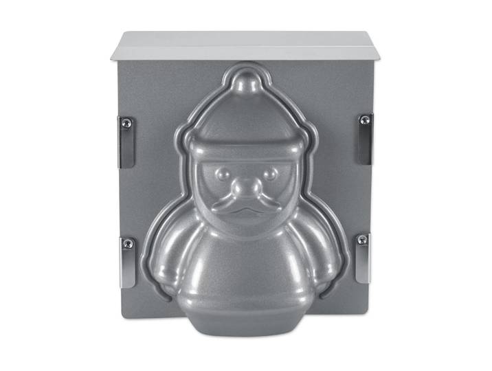 Backform STÄDTER 3D Santa Claus 19 x 21 x 12 cm , grau (silberfarben), B:19cm T:21cm, Küchenformen, Backform