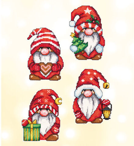 buttinette Stramin-Aufhänger "Wichtel", 4er-Set