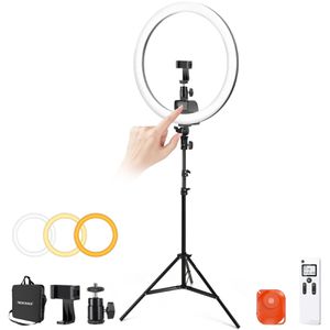 Neewer SRP18-2.4G Ringlicht, 272 LEDs, für Handy & Kamera, mit Stativ & Auslöser, Ø 45,7 cm
