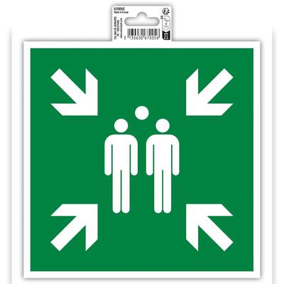 Exacompta 67005E Hinweisschild, Sammelstelle, PVC, selbstklebend und rutschfest, 20x20 cm - Grün