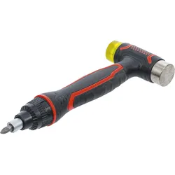 BGS Wechselkopf-Hammer | mit Ratschen-Drehgriff für Bits, umschaltbar | 3-in-1