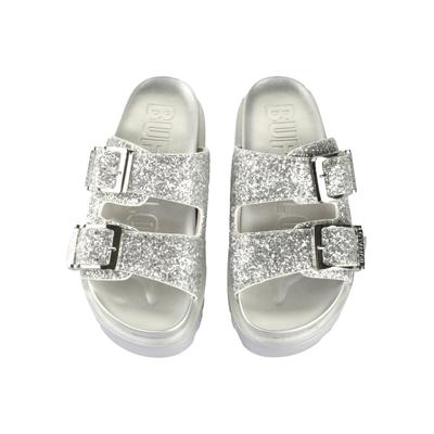 Sandale BUFFALO "Buffalo RAYA ARI GLAM", Damen, Gr. 40, silber, Polyurethan, Schuhe Sandale