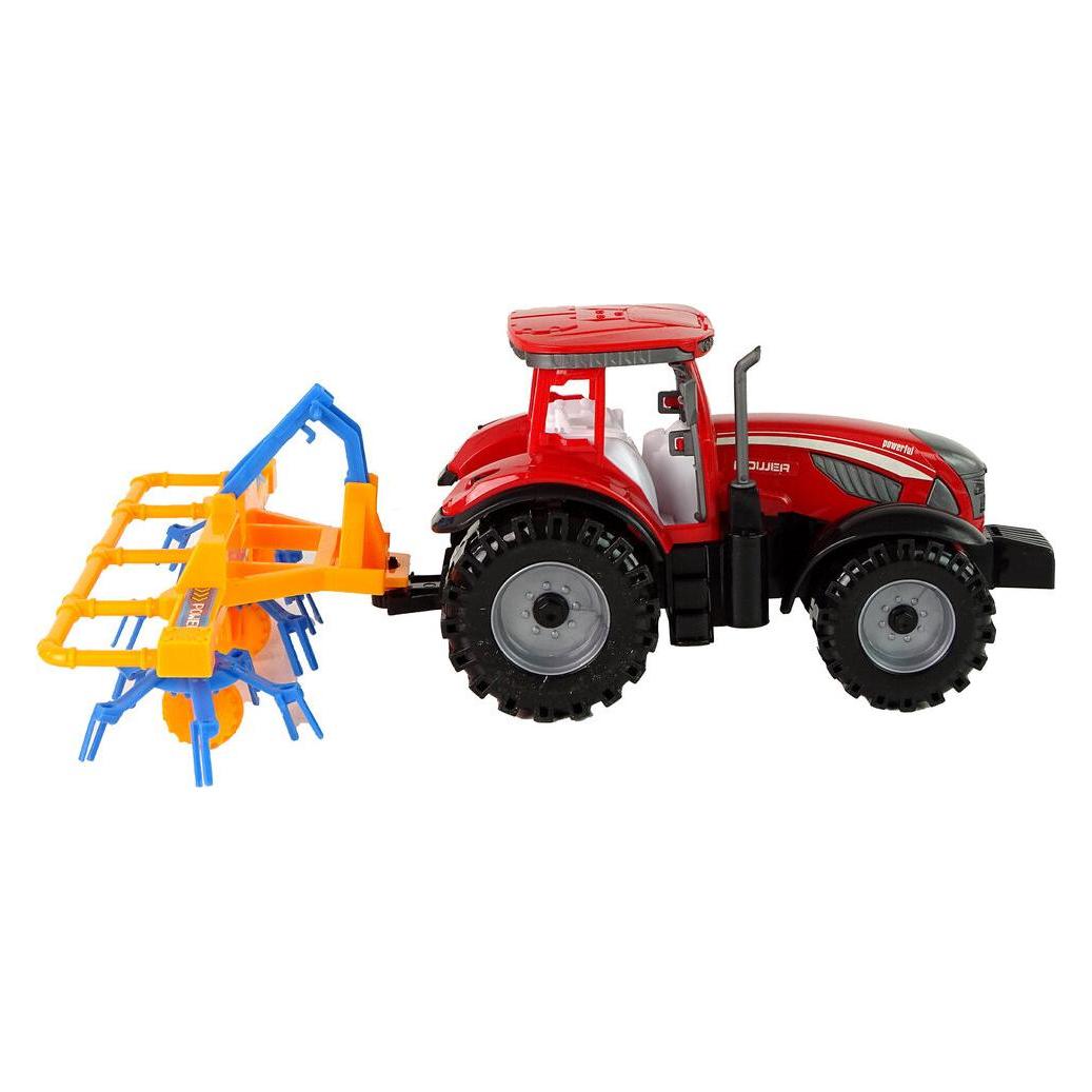 Lean Toys Roter Traktor mit Rechen-Reibungsantrieb (37177167)