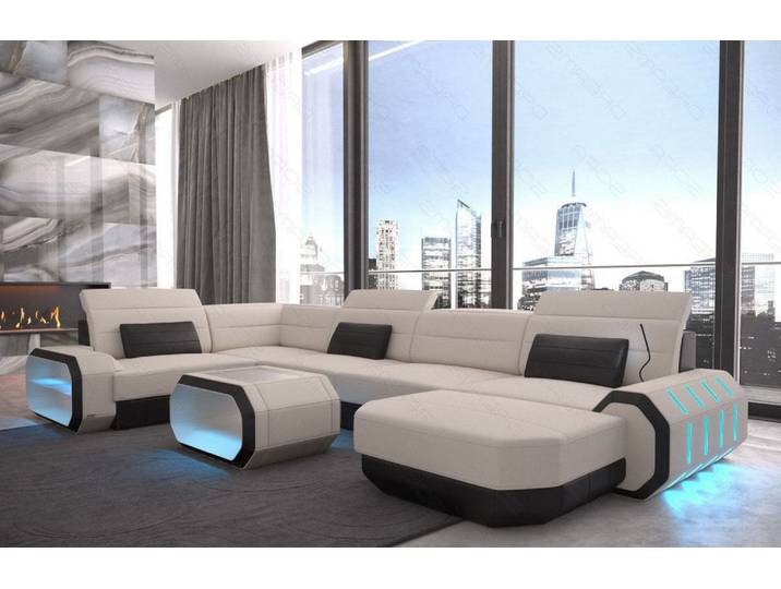 Wohnlandschaft Roma U-Form aus Stoff