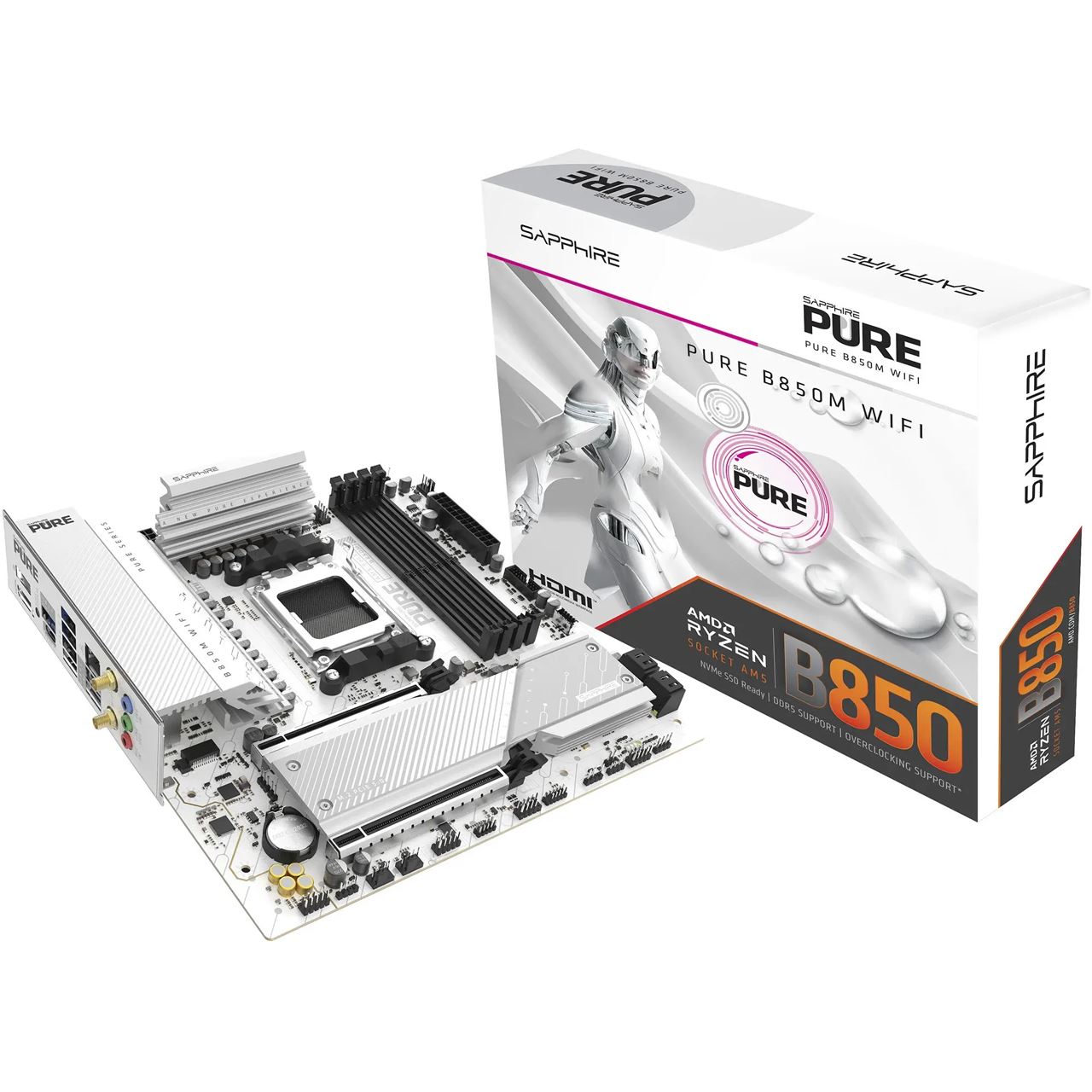 Sapphire Pure B850M WIFI AMD B850 So.AM5 DDR5 mATX Retail