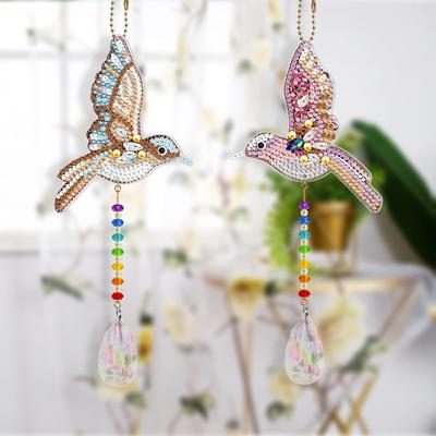 Garvee 2 Pack DIY Acrylic Diamond Art Hanging Pendant Kit Double Sided