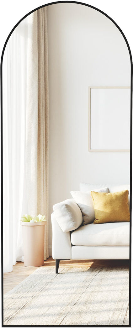 17 Stories Metal Rectangle Mirror 165cm H X 60cm W X 1.4cm D