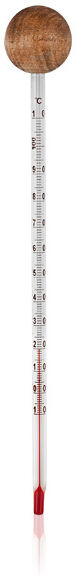 Khadi Analogical glass and wood thermometer without mercury