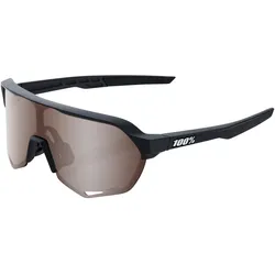 100%, Unisex, Sportbrille, S2 Soft Tact (Schwarz, HiPER Crimson Silver Mirror, Silber), Schwarz, Rot