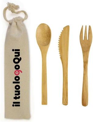 Set posate in bamboo ecologico Personalizzate o neutre