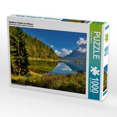 CALVENDO Puzzle Goldener Herbst am Eibsee 1000 Teile Puzzle quer | 1000 Teile Lege-Größe 64 × 48 cm Foto-Puzzle für glückliche Stunden