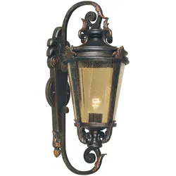 Außenleuchte Wandlampe Stahl Glas Bronze H 69 cm Gartenlampe Antik IP44