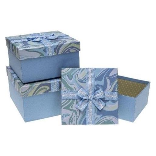 Teka Geschenkbox mit Schleife, 3 Stück, blau ROSETT (3x) (47995780)