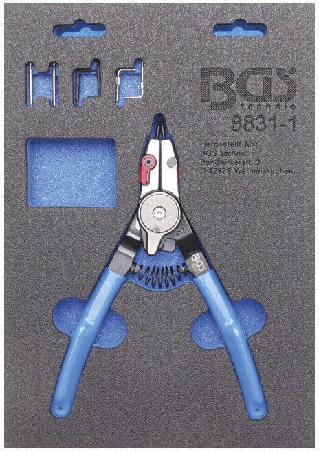 BGS Pince à circlips pour circlips internes/externes points échangeables 180 mm ; BGS technic (8831-1)
