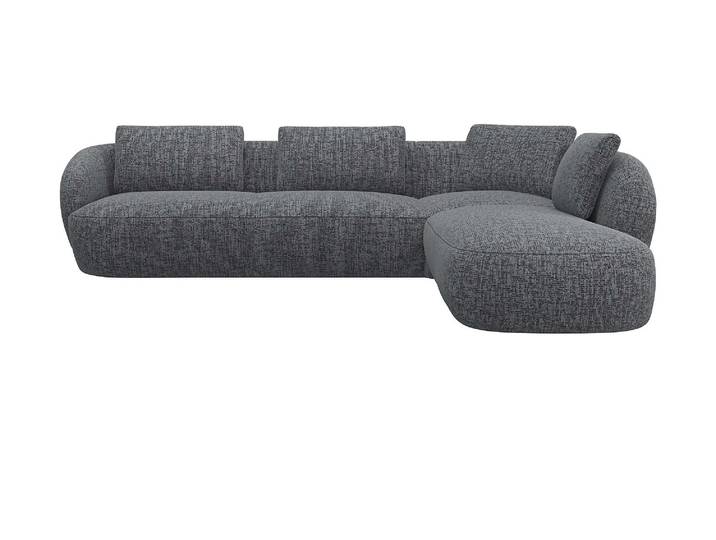 Ecksofa, Forrest Grau, 296x237 cm, Chenille, L-Form mit Ottomane, Modern