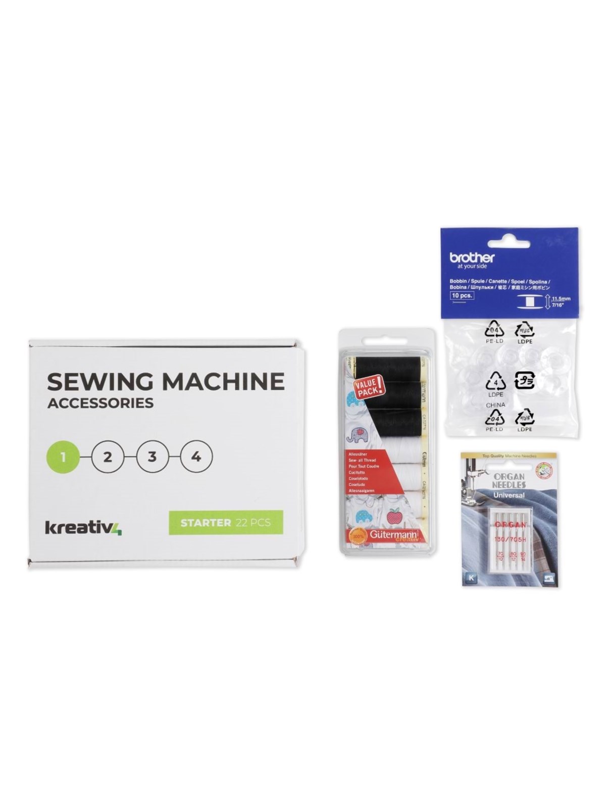 Kreativ4 Sewing Machine Accessories - STARTER 22 PCS