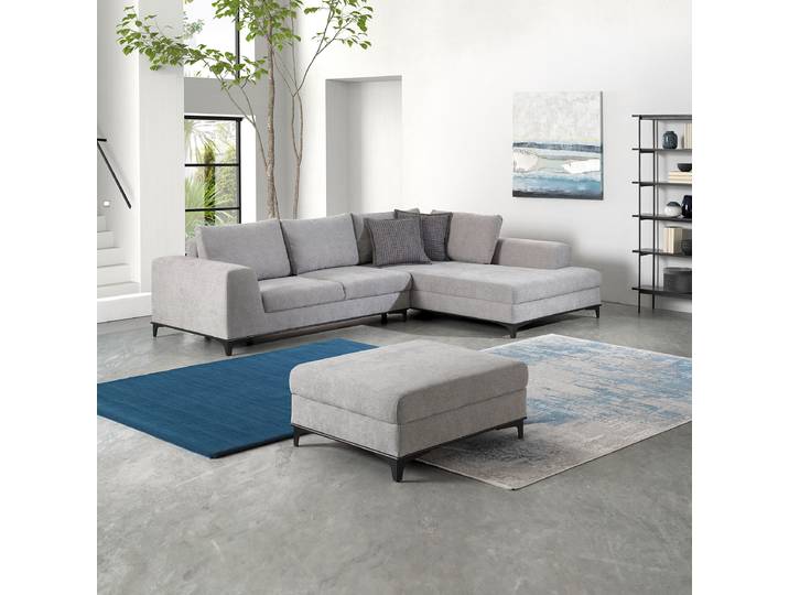 Repose-pieds capitonné 107 x 36 x 82cm Gris