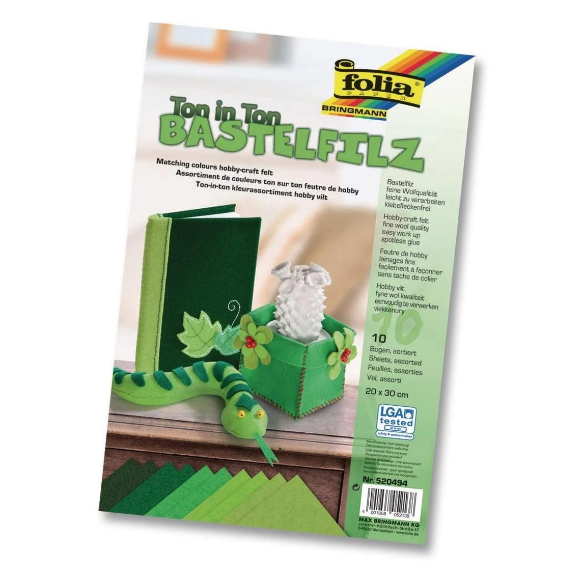 Folia Bastelfilz Ton in Ton grün (30 x 20 cm) (520494)