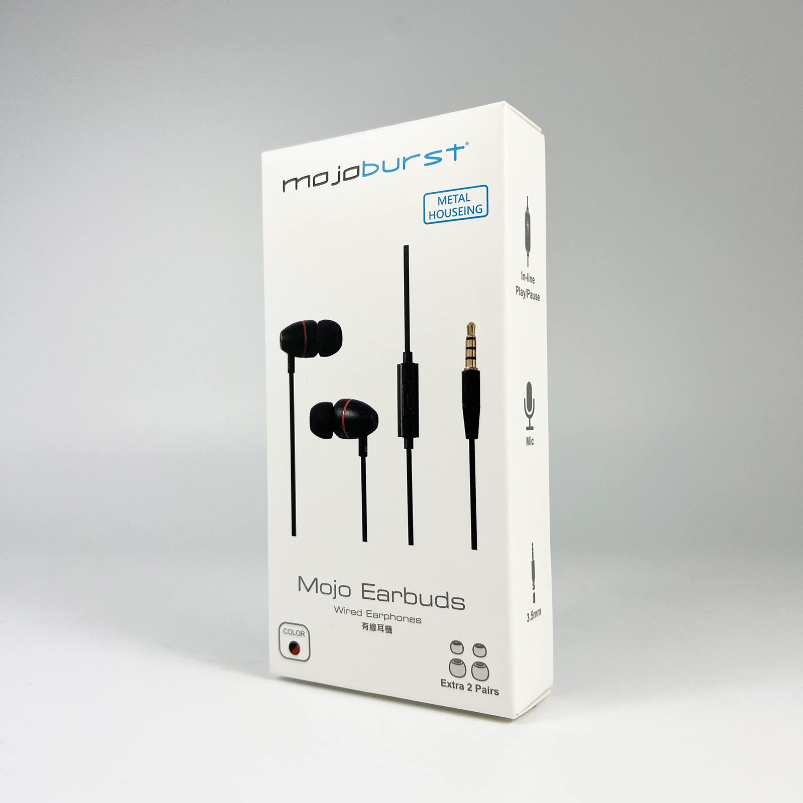 Mojo Burst bedrade metalen hoofdtelefoon met microfoon